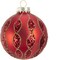 80MM Glitter Pattern Glass Ball, 6 Piece Box Ornament, red, Gold, 6 Count for Christmas